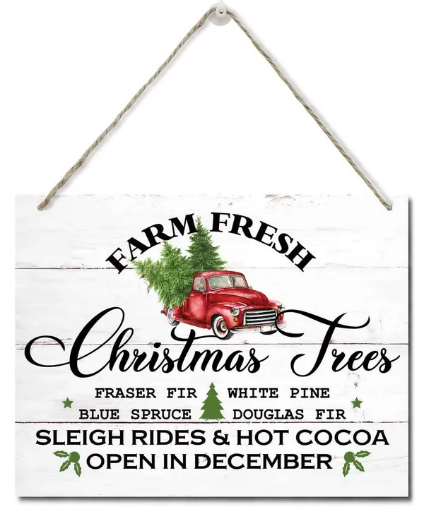 White_Christmas_Wooden_Door_Hanging_Sign,_Farm_Fresh_Christmas_Trees...",_Merry_Christmas_Sign,_Christmas_Tree_Sign,_Farmhouse_Christmas_Tree_Decor,_Christmas_Party_Supplies_Favors_10_X_7.8_In