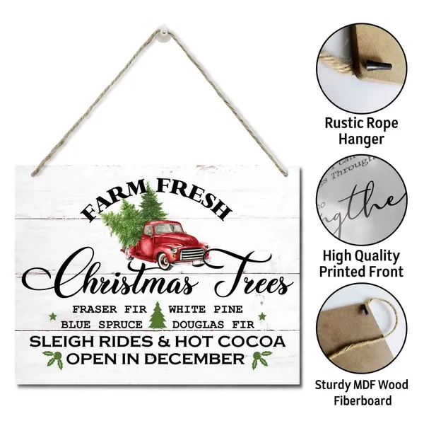 White_Christmas_Wooden_Door_Hanging_Sign,_Farm_Fresh_Christmas_Trees...",_Merry_Christmas_Sign,_Christmas_Tree_Sign,_Farmhouse_Christmas_Tree_Decor,_Christmas_Party_Supplies_Favors_10_X_7.8_In