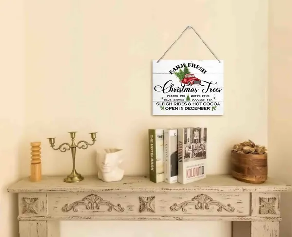White_Christmas_Wooden_Door_Hanging_Sign,_Farm_Fresh_Christmas_Trees...",_Merry_Christmas_Sign,_Christmas_Tree_Sign,_Farmhouse_Christmas_Tree_Decor,_Christmas_Party_Supplies_Favors_10_X_7.8_In