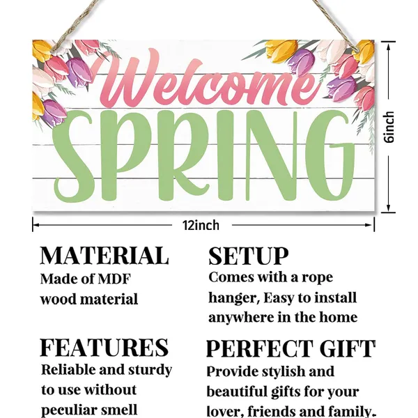 White_Spring_Decoration,_Hanging_Wood_Sign_Home_Decorative,_Welcome_Spring_Sign_Decor,_Floral_Truck_Decor,_Spring_Door_Hanger,_Farmhouse_Decor_|_For_Front_Door,_Welcome_Home_Decor,_Spring_Decor_Art