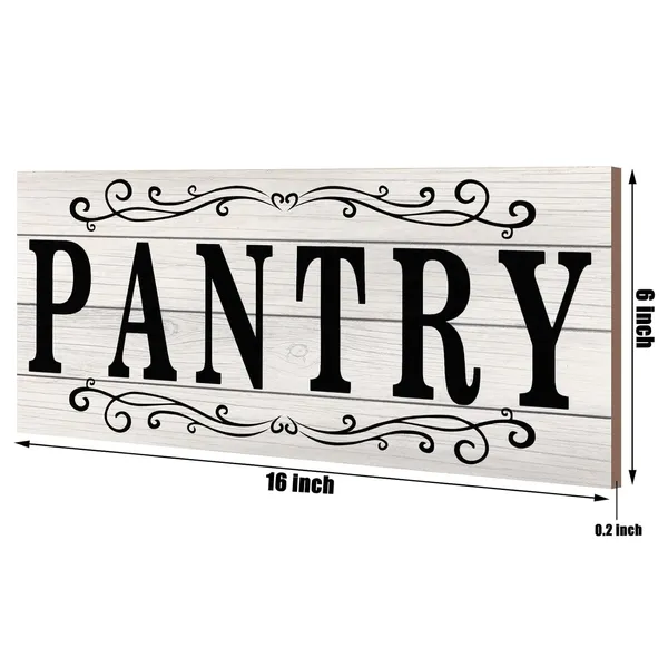 White_Pantry_Sign_Pantry_Wall_Decor_Farmhouse_Pantry_Sign_Wooden_Rustic_Pantry_Sign_Retro_Pantry_Hanging_Sign_Wooden_Art_Printed_Decor_|_For_Home_Pantry_Room_Holiday_Decoration,_16_X_6_Inches_(White)