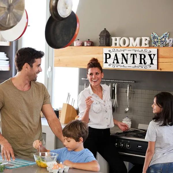 White_Pantry_Sign_Pantry_Wall_Decor_Farmhouse_Pantry_Sign_Wooden_Rustic_Pantry_Sign_Retro_Pantry_Hanging_Sign_Wooden_Art_Printed_Decor_|_For_Home_Pantry_Room_Holiday_Decoration,_16_X_6_Inches_(White)