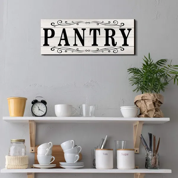 White_Pantry_Sign_Pantry_Wall_Decor_Farmhouse_Pantry_Sign_Wooden_Rustic_Pantry_Sign_Retro_Pantry_Hanging_Sign_Wooden_Art_Printed_Decor_|_For_Home_Pantry_Room_Holiday_Decoration,_16_X_6_Inches_(White)