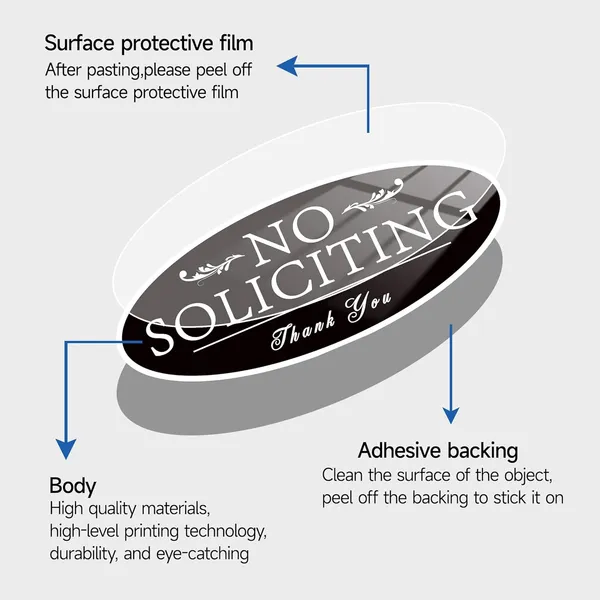 Black_&_White_No_Soliciting_Sign_|_For_Door