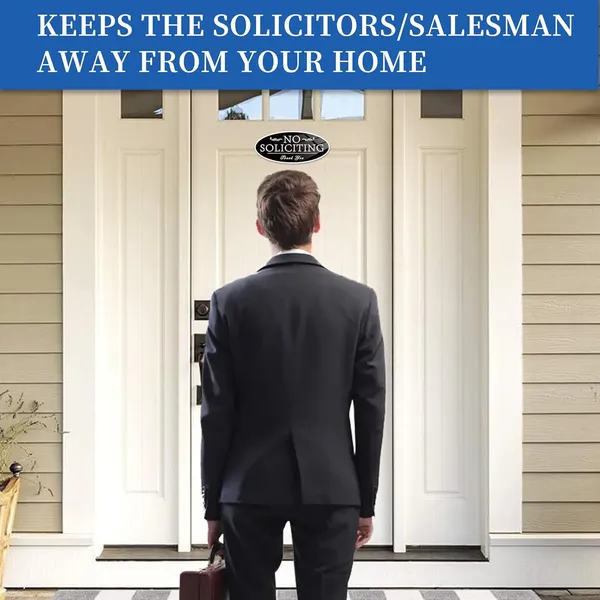 Black_&_White_No_Soliciting_Sign_|_For_Door