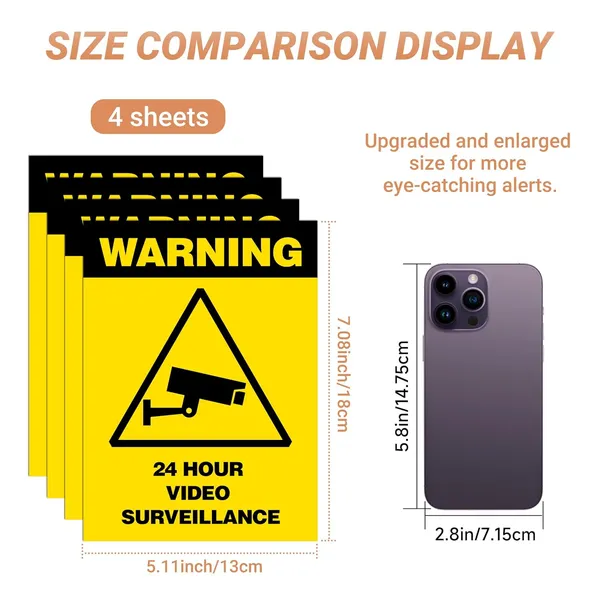 Yellow_24_Hour_Video_Surveillance_Sign