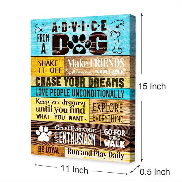 White_&_Black_Decor_Advice_From_A_Dog_Wall_Art_Canvas,Funny_Dog_Saying_Canvas_Painting_Wall_Decor_|_For_Dog_Lover_Home_Farmhouse_Living_Room_Office_Bedroom