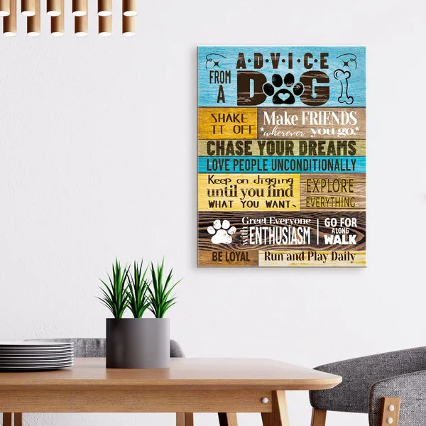 White_&_Black_Decor_Advice_From_A_Dog_Wall_Art_Canvas,Funny_Dog_Saying_Canvas_Painting_Wall_Decor_|_For_Dog_Lover_Home_Farmhouse_Living_Room_Office_Bedroom