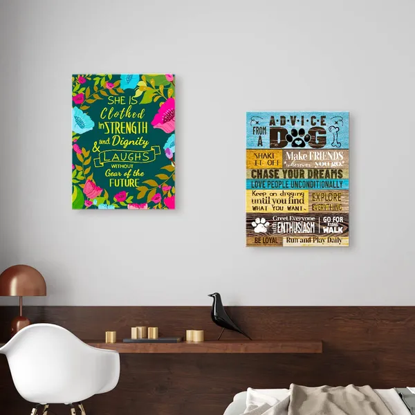 White_&_Black_Decor_Advice_From_A_Dog_Wall_Art_Canvas,Funny_Dog_Saying_Canvas_Painting_Wall_Decor_|_For_Dog_Lover_Home_Farmhouse_Living_Room_Office_Bedroom