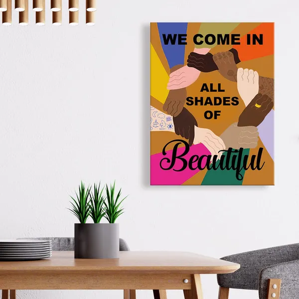 Multicolor_Y04_African_American_Wall_Art_Frame_Canvas,Black_Women_Motivational_Wall_Art_Canvas_Modern_Canvas_Prints_Painting_|_For_Ready_To_Hang_Home_Office_Bedroom_Wall_Decor_-12_X_15_Inches-Beautiful