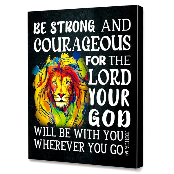 Multicolor_Y073_Be_Strong_And_Gourageous_Wall_Art_Canvas,Religious_Bible_Verse_Prints_Framed_Wall_Art_,Ready_To_Hang_|_For_Nursery/Home/Bedroom_Decor_Motivational_Canvas_Wall_Art_Gifts_|_For_Kids_Teens_Boys_Girls