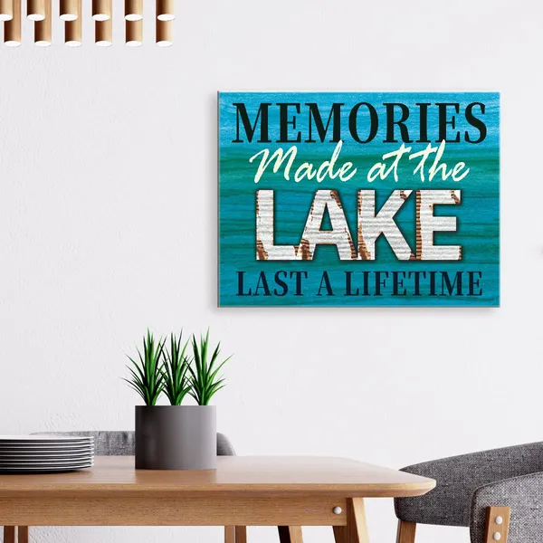 Turquoise_Memories_Made_At_The_Lake_Canvas_Framed_Wall_Art,_Lake_Themed_Artwork_Canvas_Framed_Painting_|_For_Lake_Nature_Lovers_Lake_House_Home_Bedroom_Bathroom_Office_Wall_Decor_15"_X_12"
