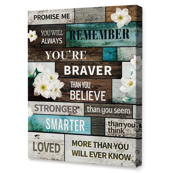White_&_Black_Decor_You'Re_Braver_Than_You_Believe_Canvas_Wall_Art,Inspirational_Flowers_Canvas_Painting_Wall_Decor_|_For_Girls_Women_Daughter_Home_Office_Bedroom_Dorm