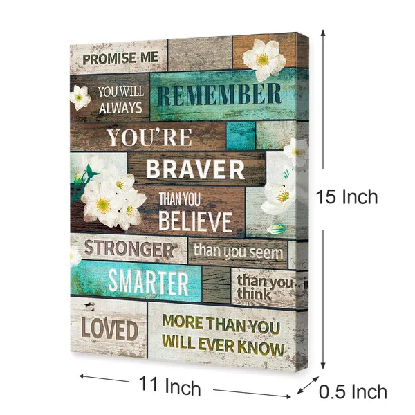 White_&_Black_Decor_You'Re_Braver_Than_You_Believe_Canvas_Wall_Art,Inspirational_Flowers_Canvas_Painting_Wall_Decor_|_For_Girls_Women_Daughter_Home_Office_Bedroom_Dorm