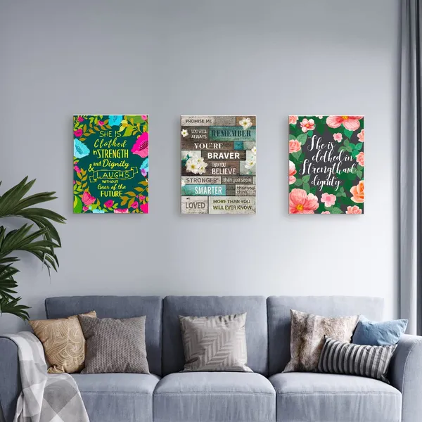 White_&_Black_Decor_You'Re_Braver_Than_You_Believe_Canvas_Wall_Art,Inspirational_Flowers_Canvas_Painting_Wall_Decor_|_For_Girls_Women_Daughter_Home_Office_Bedroom_Dorm