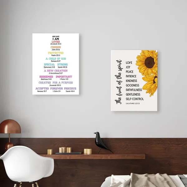 Multicolor_Biblical_Affirmations_|_For_Kids_Canvas_Wall_Art,Who_God_Says_I_Am_Motivational_Quote_Artwork_Painting_Prints_Poster_Ready_To_Hang_|_For_Kids_Teens_Classroom_Nursery_Read_Room_Wall_Decor,12_X_16_Inch_Y450