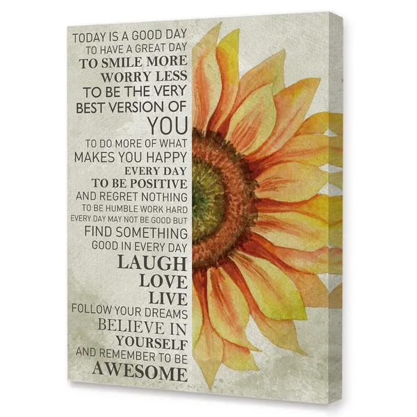 Multicolor_Today_Is_A_Good_Day_Inspirational_Canvas_Wall_Art,Believe_In_Yourself_Positive_Moticational_Canvas_Framed_Wall_Art_Ready_To_Hang_|_For_Teens_Girls_Boys_Living_Room_Home_Bedroom_Wall_Art_Decor_12''X15''