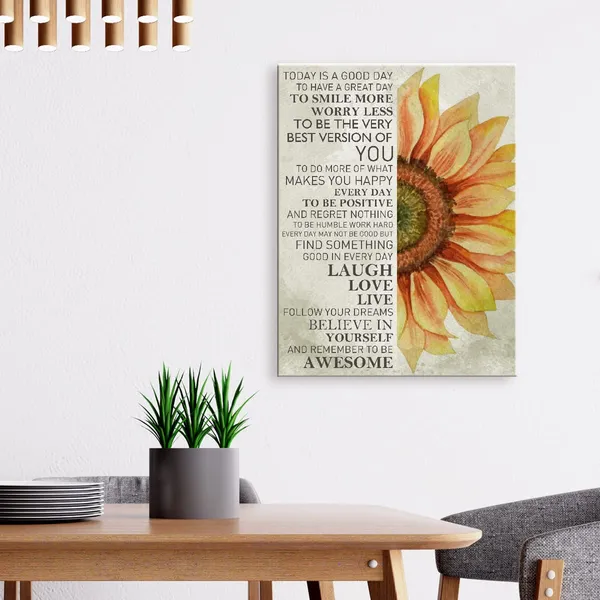 Multicolor_Today_Is_A_Good_Day_Inspirational_Canvas_Wall_Art,Believe_In_Yourself_Positive_Moticational_Canvas_Framed_Wall_Art_Ready_To_Hang_|_For_Teens_Girls_Boys_Living_Room_Home_Bedroom_Wall_Art_Decor_12''X15''