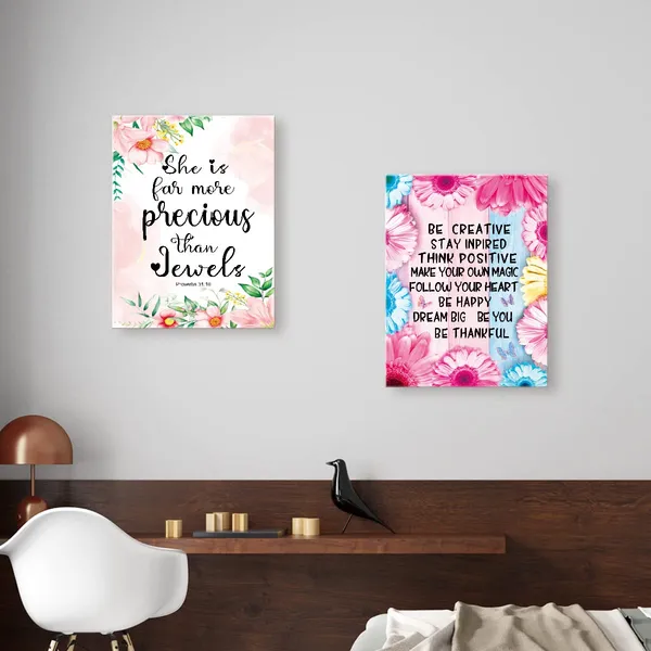 Multicolor_Be_Creative_Stay_Inpired_Inspirational_Canvas_Wall_Art,Be_Thankful_Positive_Moticational_Canvas_Framed_Wall_Art_Ready_To_Hang_|_For_Kids_Girls_Boys_Living_Room_Nursery_Home_Bedroom_School_Decor_12''X15''
