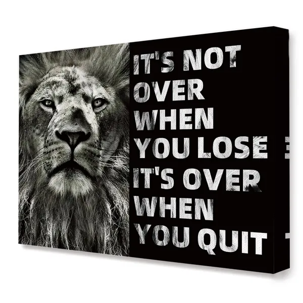 Multicolor_Lion_Office_Wall_Art,Lion_Inspiratioal_Office_Wall_Art_Decor,Motivational_Lion_Artwork_Canvas_Framed_Painting_|_For_Home_Office_Wall_Decor