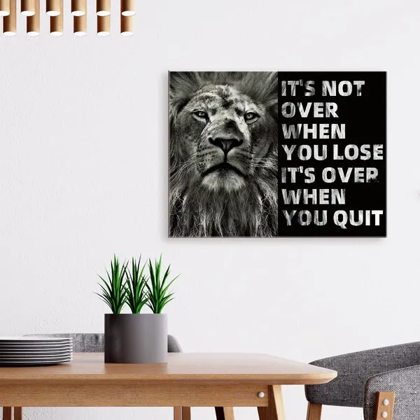 Multicolor_Lion_Office_Wall_Art,Lion_Inspiratioal_Office_Wall_Art_Decor,Motivational_Lion_Artwork_Canvas_Framed_Painting_|_For_Home_Office_Wall_Decor