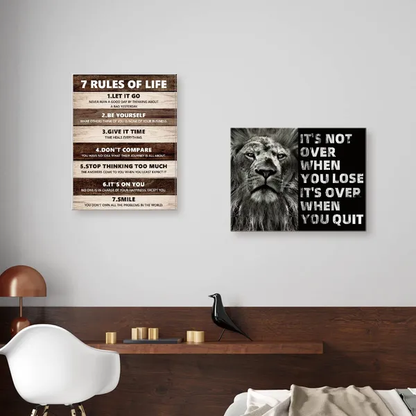 Multicolor_Lion_Office_Wall_Art,Lion_Inspiratioal_Office_Wall_Art_Decor,Motivational_Lion_Artwork_Canvas_Framed_Painting_|_For_Home_Office_Wall_Decor