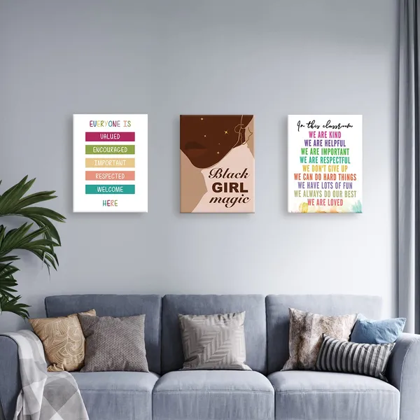 Multicolor_Y03_African_American_Wall_Art_Frame_Canvas,Black_Women_Motivational_Wall_Art_Canvas_Modern_Canvas_Prints_Painting_|_For_Ready_To_Hang_Home_Office_Bedroom_Wall_Decor_-12_X_15_Inches-Magic