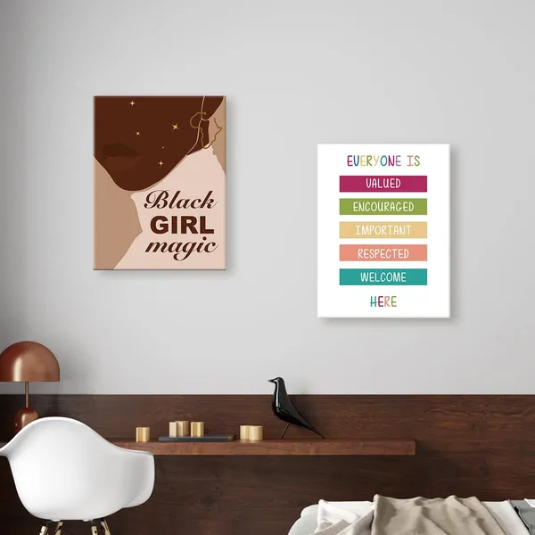 Multicolor_Y03_African_American_Wall_Art_Frame_Canvas,Black_Women_Motivational_Wall_Art_Canvas_Modern_Canvas_Prints_Painting_|_For_Ready_To_Hang_Home_Office_Bedroom_Wall_Decor_-12_X_15_Inches-Magic