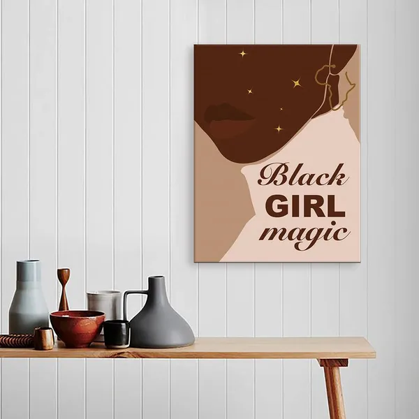 Multicolor_Y03_African_American_Wall_Art_Frame_Canvas,Black_Women_Motivational_Wall_Art_Canvas_Modern_Canvas_Prints_Painting_|_For_Ready_To_Hang_Home_Office_Bedroom_Wall_Decor_-12_X_15_Inches-Magic