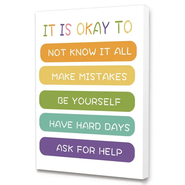 Multicolor_Y14_It_Is_Okay_To_Poster_Canvas_Prints_Framed_Wall_Art_Painting_Ready_To_Hang_|_For_Nursery/Home/Bedroom_Decor-Motivational_Canvas_Wall_Art_Gifts_|_For_Kids_Teens_Boy_Girl_12_X_15Inches