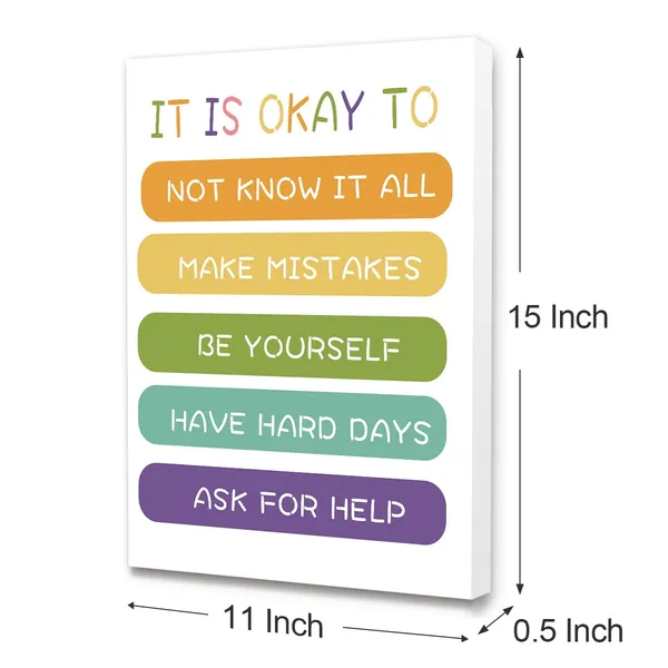 Multicolor_Y14_It_Is_Okay_To_Poster_Canvas_Prints_Framed_Wall_Art_Painting_Ready_To_Hang_|_For_Nursery/Home/Bedroom_Decor-Motivational_Canvas_Wall_Art_Gifts_|_For_Kids_Teens_Boy_Girl_12_X_15Inches