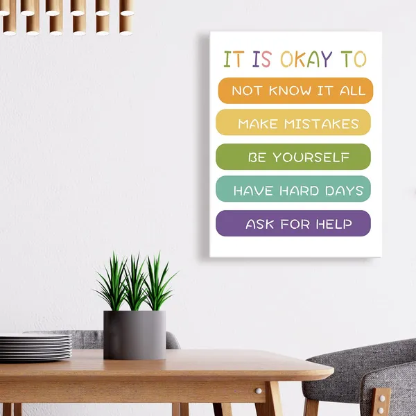 Multicolor_Y14_It_Is_Okay_To_Poster_Canvas_Prints_Framed_Wall_Art_Painting_Ready_To_Hang_|_For_Nursery/Home/Bedroom_Decor-Motivational_Canvas_Wall_Art_Gifts_|_For_Kids_Teens_Boy_Girl_12_X_15Inches