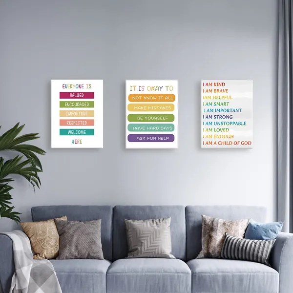 Multicolor_Y14_It_Is_Okay_To_Poster_Canvas_Prints_Framed_Wall_Art_Painting_Ready_To_Hang_|_For_Nursery/Home/Bedroom_Decor-Motivational_Canvas_Wall_Art_Gifts_|_For_Kids_Teens_Boy_Girl_12_X_15Inches