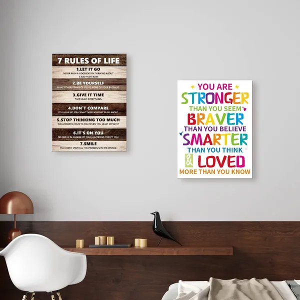 Multicolor_You_Are_Strong_Inspirational_Canvas_Framed_Wall,_Kids_Affirmation_Motivational_Canvas_Framed_Print_|_For_Kids_Teens_Boys_Girls_Home_Bedroom_Dorm_Classroom_Nursery_Wall_Decor_12"_X_15"