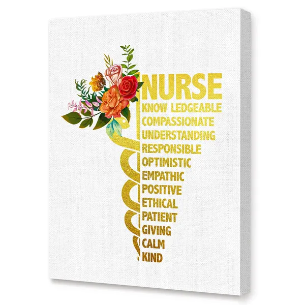Multicolor_Nurse_Knowledgeable_Inspirational_Wall_Art_Canvas,Medical_Science_Moticational_Canvas_Framed_Wall_Art_Ready_To_Hang_|_For_Nurseing_Student_Clinic_Hospital_Office_Wall_Art_Decor_12''X15''