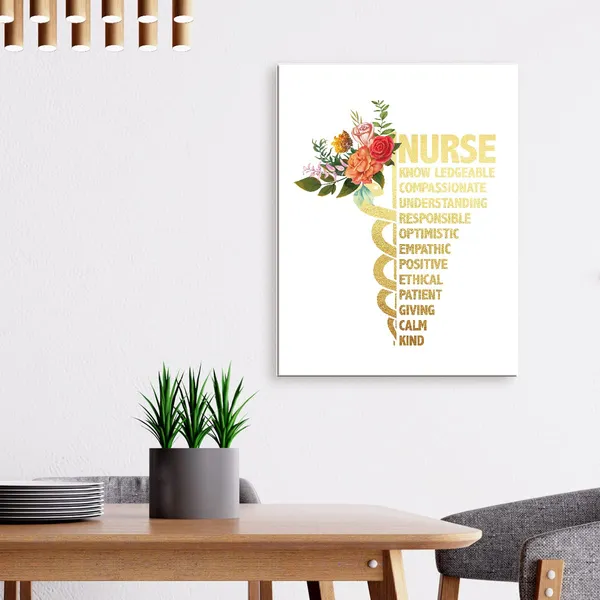 Multicolor_Nurse_Knowledgeable_Inspirational_Wall_Art_Canvas,Medical_Science_Moticational_Canvas_Framed_Wall_Art_Ready_To_Hang_|_For_Nurseing_Student_Clinic_Hospital_Office_Wall_Art_Decor_12''X15''