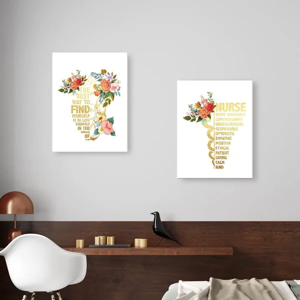 Multicolor_Nurse_Knowledgeable_Inspirational_Wall_Art_Canvas,Medical_Science_Moticational_Canvas_Framed_Wall_Art_Ready_To_Hang_|_For_Nurseing_Student_Clinic_Hospital_Office_Wall_Art_Decor_12''X15''