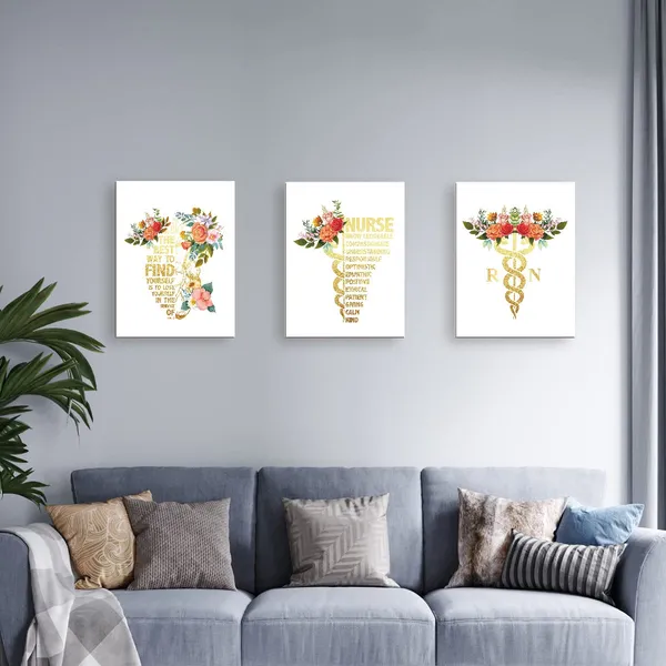 Multicolor_Nurse_Knowledgeable_Inspirational_Wall_Art_Canvas,Medical_Science_Moticational_Canvas_Framed_Wall_Art_Ready_To_Hang_|_For_Nurseing_Student_Clinic_Hospital_Office_Wall_Art_Decor_12''X15''