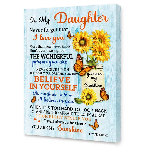Multicolor_Canvas_Wall_Art_Gifts_|_For_Daughter,Believe_In_Yourself_Birthday_Graduated_Meaningful_Gifts_|_For_Daughter_From_Mom,Canvas_Framed_Wall_Art_Hangable_Home_Decor_|_For_Daughter