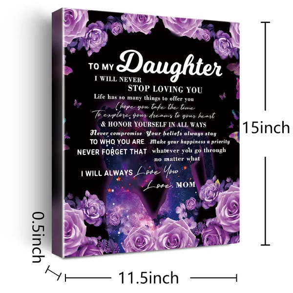 Multicolor_Wailozco_Gifs_|_For_Daughter_-Hangable_Canvas_Poem_Prints_Framed_Poster_Wall_Art_|_For_Daughter_From_Mom-Meaningful_Daughter_Gifts,Daughter_Home_Bedroom_Living_Room_Wall_Decor-_Loving_You