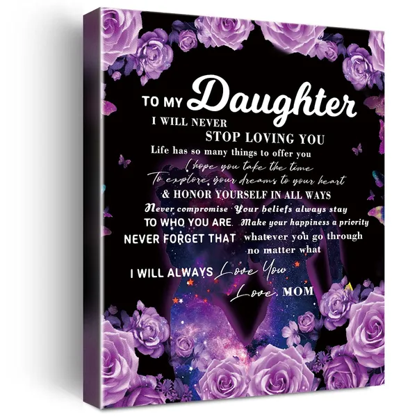 Multicolor_Wailozco_Gifs_|_For_Daughter_-Hangable_Canvas_Poem_Prints_Framed_Poster_Wall_Art_|_For_Daughter_From_Mom-Meaningful_Daughter_Gifts,Daughter_Home_Bedroom_Living_Room_Wall_Decor-_Loving_You