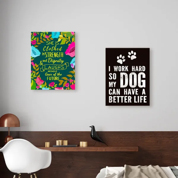 Black_Decor_Funny_Quote_I_Work_Hard_So_My_Dog_Can_Have_A_Better_Life_Canvas_Wall_Art_Prints_Decoration_|_For_Home_Bedroom_Girl_Room_Office,Dog_Lovers_Girls_Women_Gifts,11X14_Inch