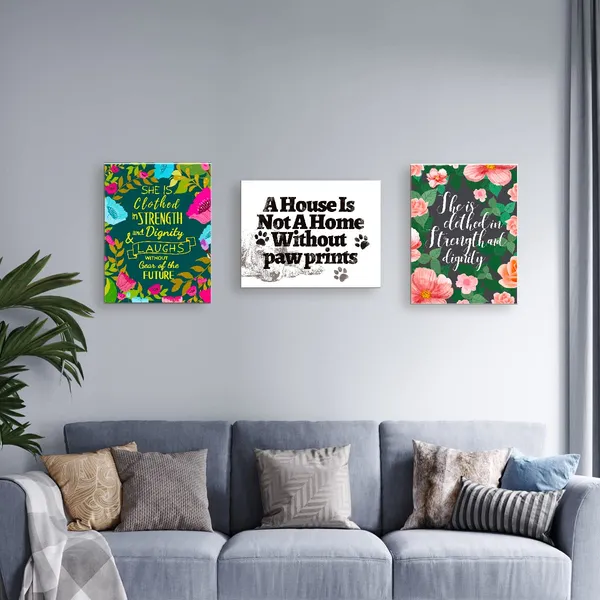 White_Decor_A_House_Is_Not_A_Home_Without_Paw_Prints_Funny_Dog_Canvas_Wall_Art_Prints_Decoration_|_For_Home_Bedroom_Girl_Room_Office,Dog_Lovers_Girls_Women_Gifts,14X11_Inch