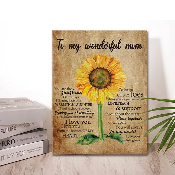 Multicolor_Wailozco_Gifs_|_For_Mom-Hangable_Canvas_Poem_Prints_Framed_Poster_Wall_Art_|_For_Mom_From_Daughter-Meaningful_Mom_Gifts,Mom_Home_Bedroom_Living_Room_Wall_Decor-_To_My_Wonderful_Mom