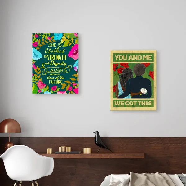 Multicolor_You_And_Me_We_Got_This_Black_Couple_Bride_And_Groom_Wedding_Day_Canvas_Wall_Art_Prints_Decoration_|_For_Home_Bedroom_Wedding_Room,Wedding_Anniversary_Gifts_|_For_Bride_Groom_Husband_Wife_Couple,11X14_Inch