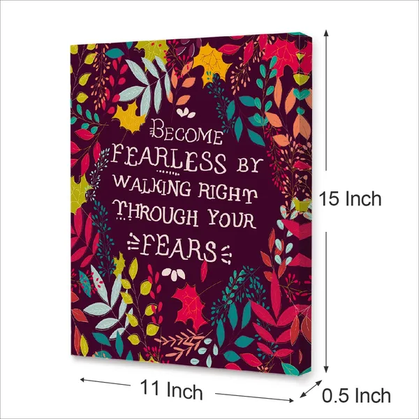 Multicolor_Become_Fearless_By_Walking_Right_Canvas_Wall_Art,Color_Flower_Inspirational_Quotes_Canvas_Framed_Prints_Wall_Art_Ready_To_Hang_|_For_Girls_Women_Sister_Bedroom_Home_Dorm_Wall_Decor_12''X15''
