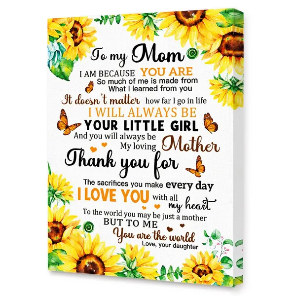 Multicolor_Canvas_Wall_Art_Gifts_|_For_Mom,I_Love_You_With_All_My_Heart_Birthday_Mothers_Day_Meaningful_Gifts_|_For_Mom_From_Daughter,Canvas_Framed_Wall_Art_Hangable_Home_Decor_|_For_Mom