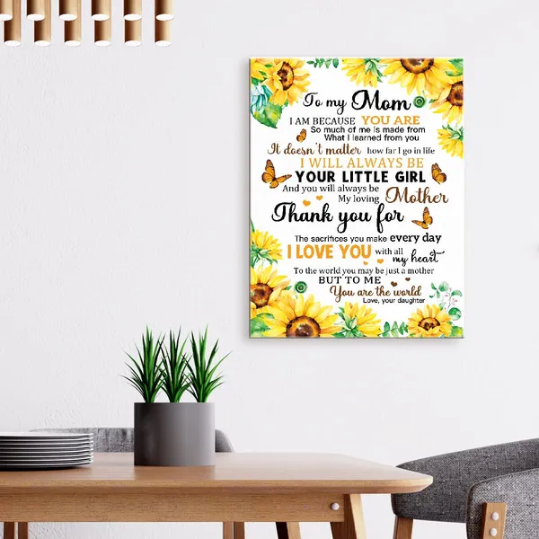 Multicolor_Canvas_Wall_Art_Gifts_|_For_Mom,I_Love_You_With_All_My_Heart_Birthday_Mothers_Day_Meaningful_Gifts_|_For_Mom_From_Daughter,Canvas_Framed_Wall_Art_Hangable_Home_Decor_|_For_Mom