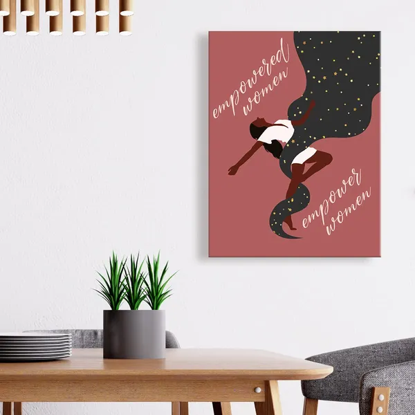 Multicolor_Y05_African_American_Wall_Art_Frame_Canvas,Black_Women_Motivational_Wall_Art_Canvas_Modern_Canvas_Prints_Painting_Ready_To_Hang_|_For_Home_Office_Bedroom_Wall_Decor-12_X_15_Inches-Empowered