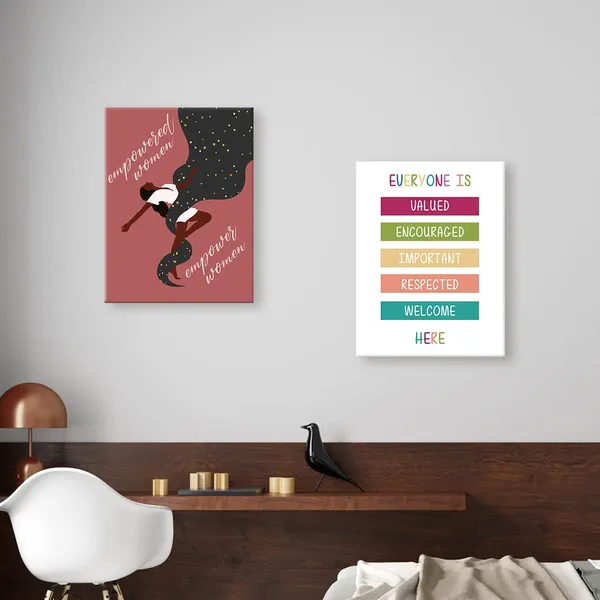 Multicolor_Y05_African_American_Wall_Art_Frame_Canvas,Black_Women_Motivational_Wall_Art_Canvas_Modern_Canvas_Prints_Painting_Ready_To_Hang_|_For_Home_Office_Bedroom_Wall_Decor-12_X_15_Inches-Empowered